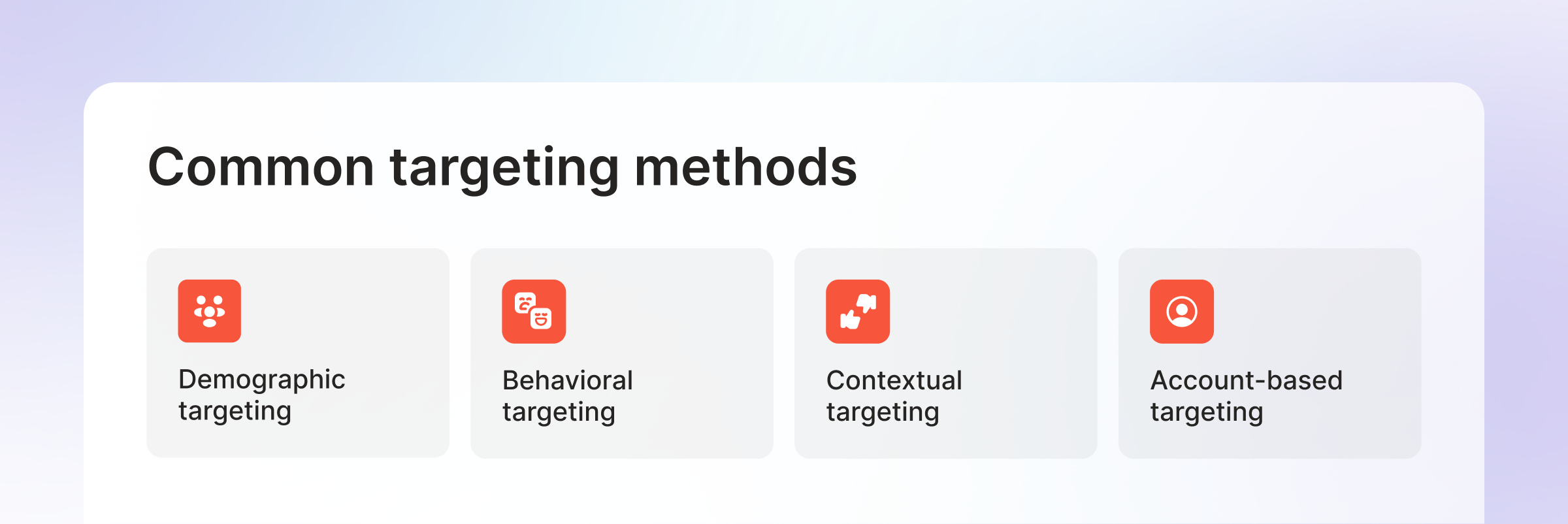 Common targeting methods for audience data